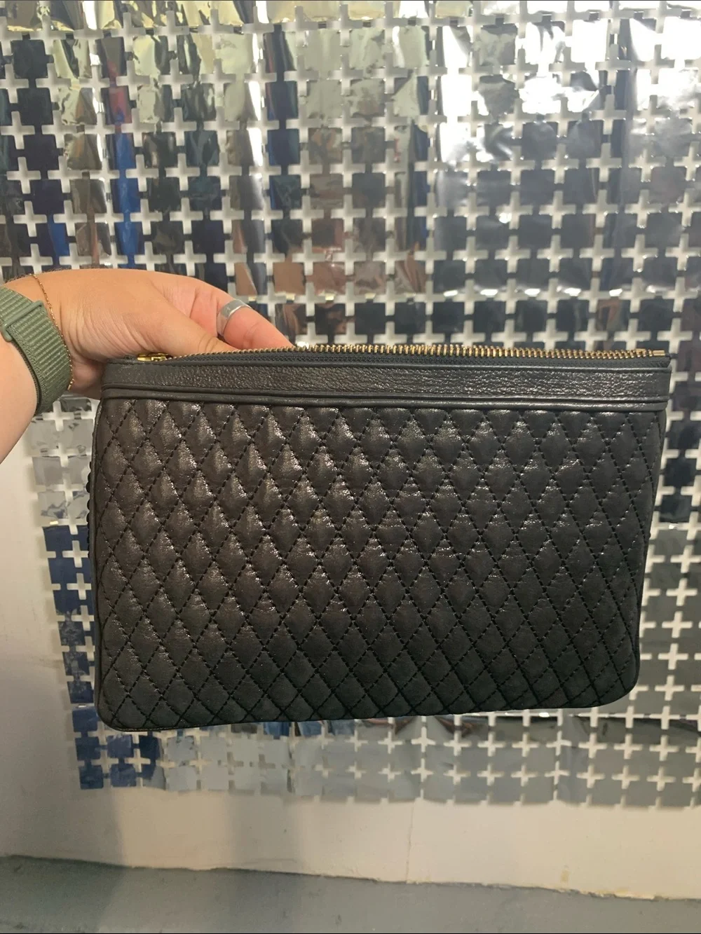 Juicy Couture Black Sequin Zip Wristlet